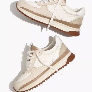Madewell MWL Kickoff Trainer Sneakers in Neutral Colorblock Leather Size 10